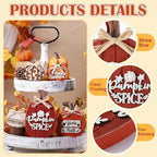 5 Pcs Hello Fall Pumpkin Decor for Home Autumn Wooden Table Centerpiece - Image 4