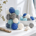 DomeStar 24PCS Blue Rattan Balls, Decorative Balls for Bowls by DOMESTAR