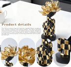 Lescafita African Woman Sculpture with Golden Flower Headpiece – Black and Gold Resin Figurine for Home Decor, Elegant African Lady Statue, Modern Ethnic Art Ornament, Gift for Women - Image 5