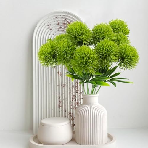 Uieke 10 Pcs Dandelion Artificial Flowers, Artificial Flowers for Decoration Fake Plants Bouquet Plastic Flowers for Home Decoration Wedding Decor Flower Arrangment Green - Image 6