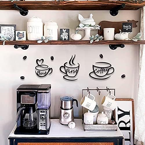 4eN But First Coffee Wall Sign – Modern MDF Wooden Wall Decor for Kitchen & Coffee Bar – Stylish Cafe & Coffee Corner Decoration-11 Pieces - Image 4