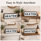 Funny Bathroom Wood Sign, Please Remain Seated for The Entire Performance, Humorous Wood Bathroom Decor, Funny Farmhouse Bathrooms Wall Decor, Rustic Solid Wooden Sign, Farmhouse, 9.5 x 3.1 Inches - Image 3
