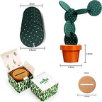 Cactus Coasters Set for Drinks of 6 Pieces,Funny Coasters Cactus Gift with Flowerpot Holder for Home Office Bar Decor - Image 7