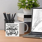 Inspirational Wooden Box Sign, Your Attitude & Your Effort, Motivational Home Office Desk Decor, Encouragement School Classroom Decoration, Positive Gifts for Women Men Coworkers Student - Image 3