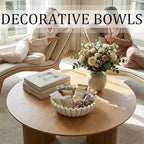 Decorative Bowls for Home Decor (Large White, 10''x 3'') - Image 4