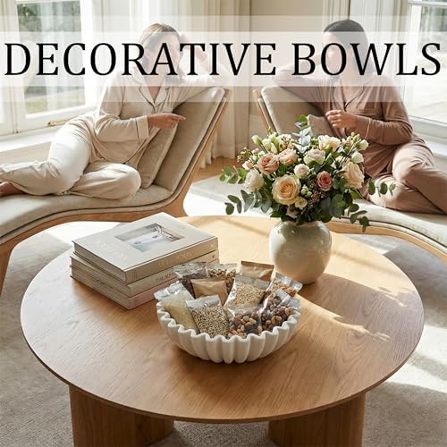 Decorative Bowls for Home Decor (White, 7.9''x 3'') - Image 5