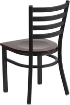 Flash Furniture 2 Pack HERCULES Series Black Ladder Back Metal Restaurant Chair - Image 4