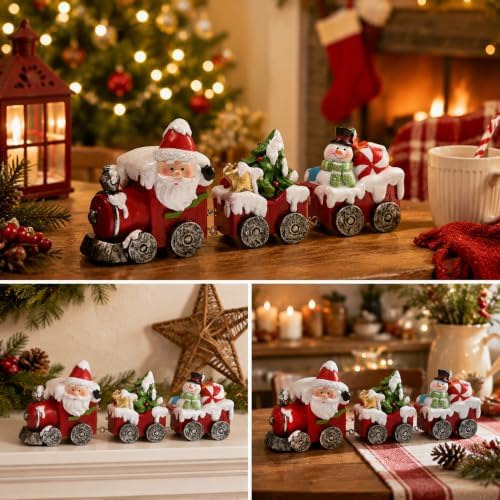 Hodao Christmas Train Figurines with Santa, Tree & Snowman - Image 6