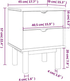 Scandinavian Style Bedside Cabinet Brown and White Solid Pine Wood, Engineered - Image 2
