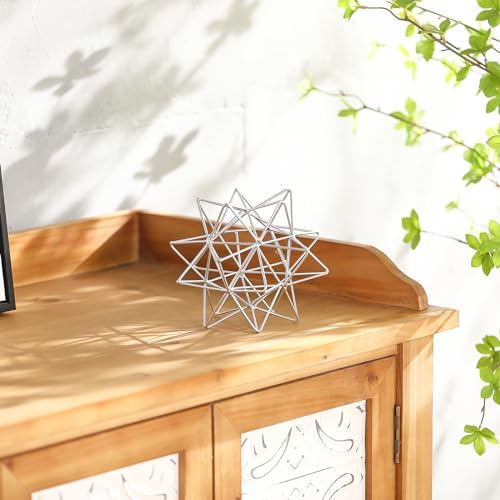 Metal Geometric Table Top Decor, 3D Sliver Spheres Decorative Accents Balls, Iron Abstract Sculpture Objects for Home Decor, Coffee Table Top Decorations for Home Office Living Room Bedroom Decor - Image 5