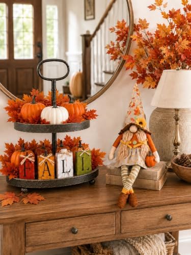Fall Decor Tiered Tray Set of 65, Rustic Farmhouse Centerpieces for Tables - Image 4