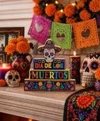 Putuo Decor Day of The Dead Table Decor Sugar Skull Dia De Los Muertos Sign - Image 5