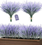 18 Bundles Artificial Lavender Flowers Lavender Plants for Outdoors Decor by YOGJKI