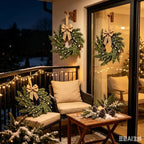 4 Pcs Mini Christmas Hanging Wreaths Artificial Cedar Cypress Pine Greenery with Pine Cones & White Berries Small Rustic Farmhouse Wreath for Cabinets Front Door Porch Window Wall Holiday Winter Decor - Image 5