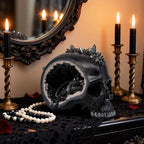 Resin Geode Skull Figurine Statue with Baby Dragon. Gifts for Skull Lovers - Image 7