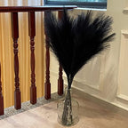 Black Pampas Grass, 9 PCS 37''/3.1FT Tall Fluffy Fake Pompas Floral, Large Artificial Pompous Grass Branches for Floor Vase Fillers, Boho Farmhouse Room Wedding Decor (Black) - Image 3
