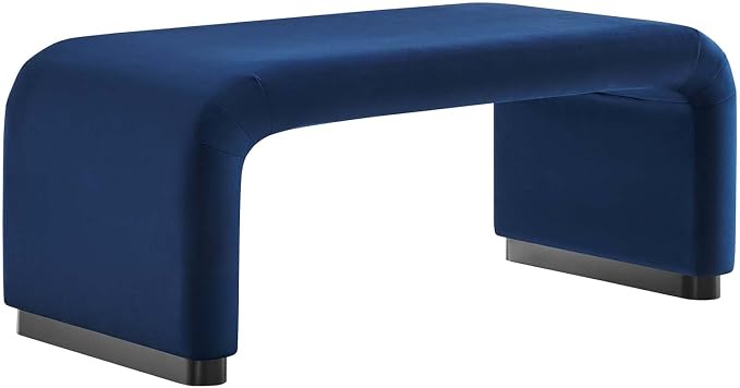 Modway EEI-6735-BLK-MID Koda Performance Velvet Waterfall Ottoman - Image 3