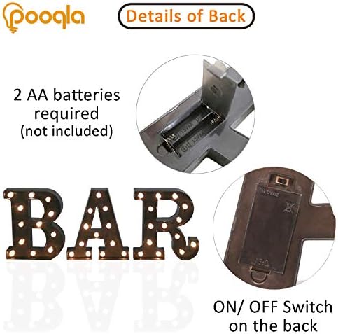 Pooqla Black LED Light Up Bar Sign For Home Bar Decor - Image 4