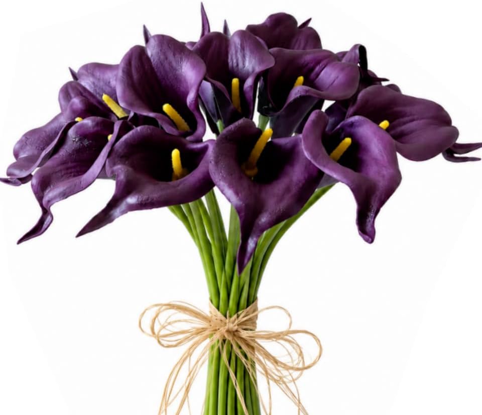 Mandy's 20pcs Grape Purple Calla Lily Artificial Flowers by Mandys