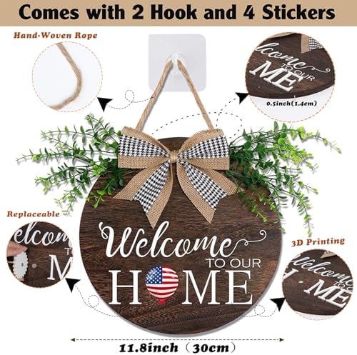 12x12 Inch Interchangeable Welcome to Our Home Door Sign - Image 3