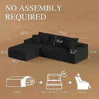 96" L Shaped Modular Sectional Sofa, Boneless Cloud Couch - Image 2