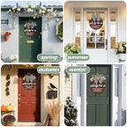Interchangeable Welcome Sign Front Door Wreaths for Summer Fall Winter - Image 7