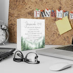 Christian Wooden Box Sign, for I Know the Plans I Have for You Jeremiah 29:11 Bible Verse Religious Wood Signs for Church Home Office Desk Table Shelf Decor, 5x5 Inch - Image 3