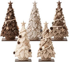 Barydat 5 Pcs Wooden Christmas Tree Tabletop Decor by home
