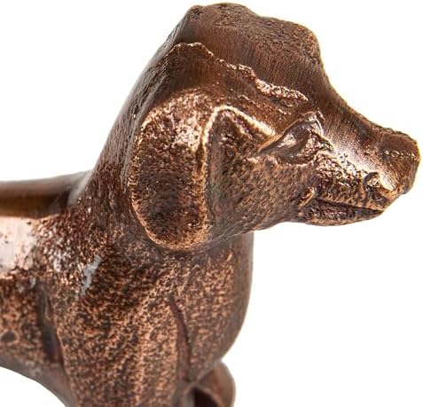 Mind Reader Dachshund Figurine, Desk or Bookshelf Home Decor, Cast Aluminum, Antique Brass Finish - Image 4