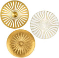 Briful 12" Wall Décor Pack of 3 Metal Gold & White Washed Starbursts Radial Plate Wall Art Modern Accent Hanging Wall Decorations For Home Office Bedroom Or Living Room Wall Sculptures by Briful