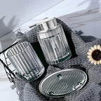 CERBIOR Bathroom Accessories Set, 4 PCS Glass Bathroom Set,Silver Grey - Image 7