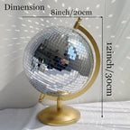Disco Ball Globe, 8.5in Gold Mirror Tabletop Sculpture - Image 6