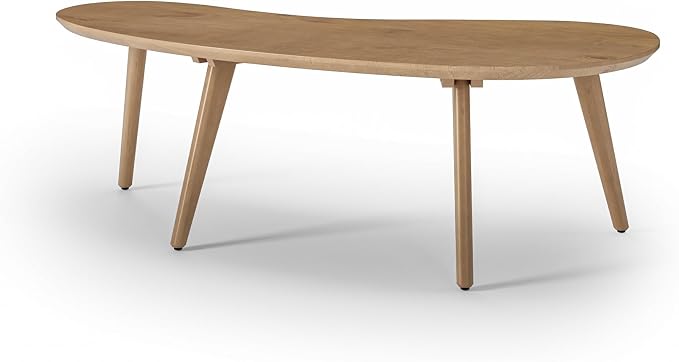 Camaflexi Mid Century Modern Abstract Shaped Coffee Table/Wood/Light Oak Finish - Image 4