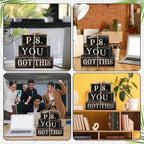 Yuntau 4 Pcs Farmhouse Motivational Decor Wooden Block Black Decor - Image 5