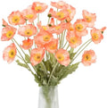 Artificial Poppies, Coralline Silk Poppies Artificial Flowers - 24x Blooming California Poppy Flower Artificial Plus 8X Buds for Home Decoration, COCO8 by Glamrce