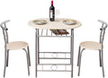 VINGLI 3 Piece Dining Set, Small Kitchen Table Set by VINGLI
