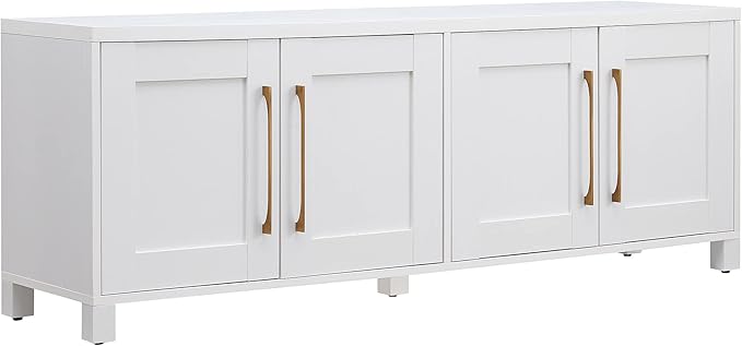 Henn&Hart Rectangular TV Stand for TV's up to 80" in White, TV Stands for the by HennHart