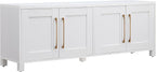 Henn&Hart Rectangular TV Stand for TV's up to 80" in White, TV Stands for the by HennHart