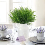 Artificial Plants, Plastic Shrubs Fern Grass Leaves Fake Bushes Outdoor Indoor Greenery Home Garden Décor Verandah Planting Filler Table Centerpieces Arrangements DIY Decoration 4 Pack - Image 2