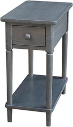 IC INTERNATIONAL CONCEPTS Solid Wood Narrow Side Table in Heather Gray Antique by InternationalConcepts
