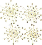 Blulu 4 Pcs Gold Wall Decor Starburst Metal Wall Art with 3D Rhinestone - Image 2