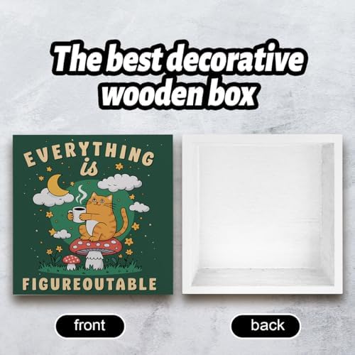 Inspirational Office Desk Decor Everything Is Figureoutable Sign Motivational Gifts For Women Kids - Mental Health Decor Funny Cat Coffee Desk Art Calming Corner Decorations For Classroom - Image 3