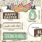 Easter Decorations - Happy Easter Bunny Egg Tiered Tray Decor - Wooden Easter Tabletop Sign - Rustic Farmhouse Spring Home Decor Indoor for Tiered Tray Shelf Mantel Entryway Coffee Table - Image 4