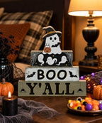 Putuo Decor Halloween Table Decoration Wooden Ghost Tiered Tray Decor - Image 4