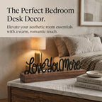 Love You More Sign Desk Decor, Wood and Metal Room Accent - Image 4