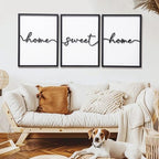 3D Wood Home Sweet Home Wall Art, Modern Home Sweet Home Sign for Large Living Room Wall Decor(Ready to Hang, Set of 3, 12x16 Inch, Framed) - Image 4