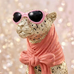 Gold Cheetah Statue Resin Leopard Figurine Home Decor Sculpture - Image 3