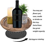 Hanobe Wooden Lazy Susan for Table Centerpiece, Round Serving Tray, 11.2" - Image 5
