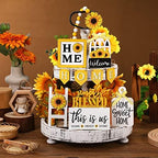 FairySandy 11 Pcs Sunflower Tiered Tray Decor Summer Rustic Home Farmhouse - Image 2