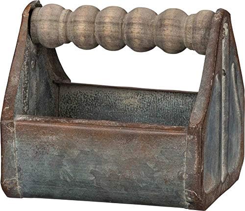 Primitives by Kathy Spindle Handle Tray, Small, Distressed Metal by PrimitivesbyKathy